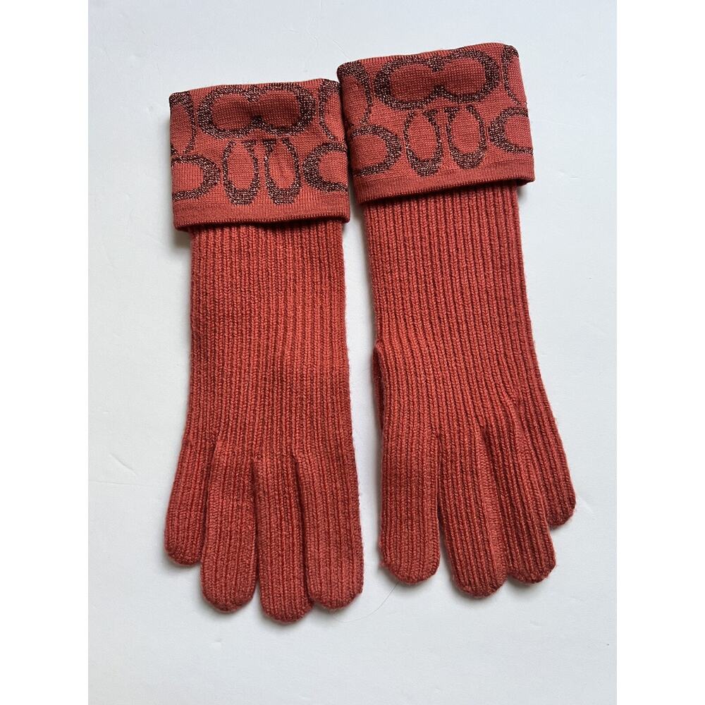 Coach Knit Logo Casual Glove Wool